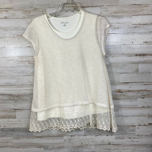 Kim Rogers 2 PC Women's Cream Top Size PLarge - Picture 1 of 7